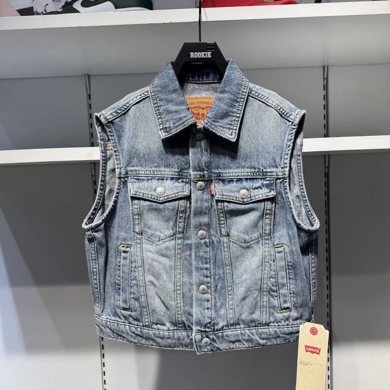 Levi's Genuine 26Th Autumn Denim Vest for Boys and Girls, Versatile Sleeveless Jacket Lv2632049
