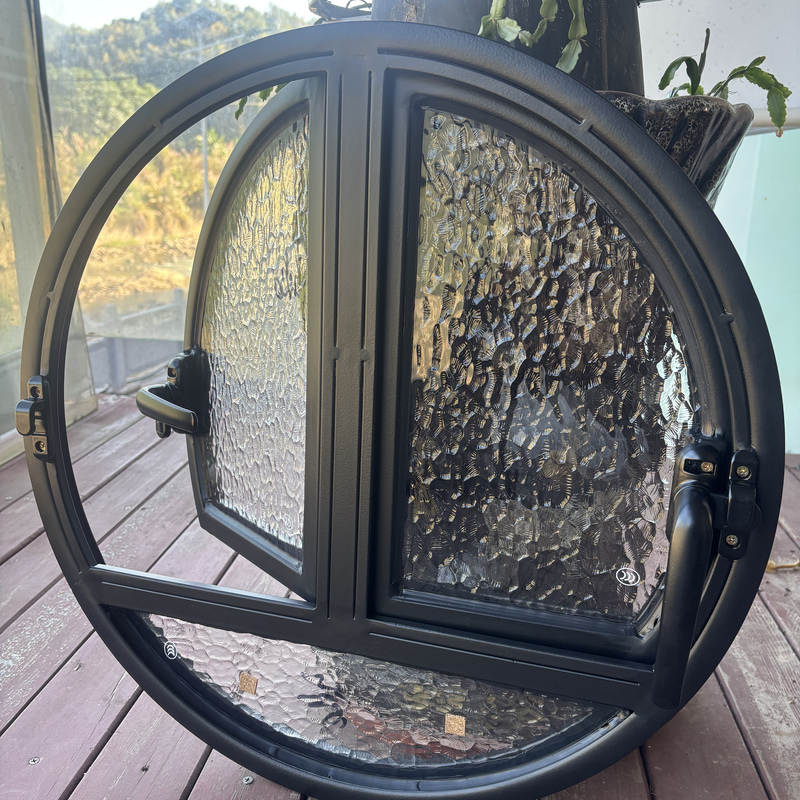 Central Axis Rotating Round Window Moon Window Indoor Privacy Round Glass Window Loft View Round Window Trendy Art Window