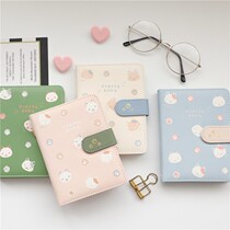 Student cute gilded cat little notebook portable color page hand account book PU cute note book