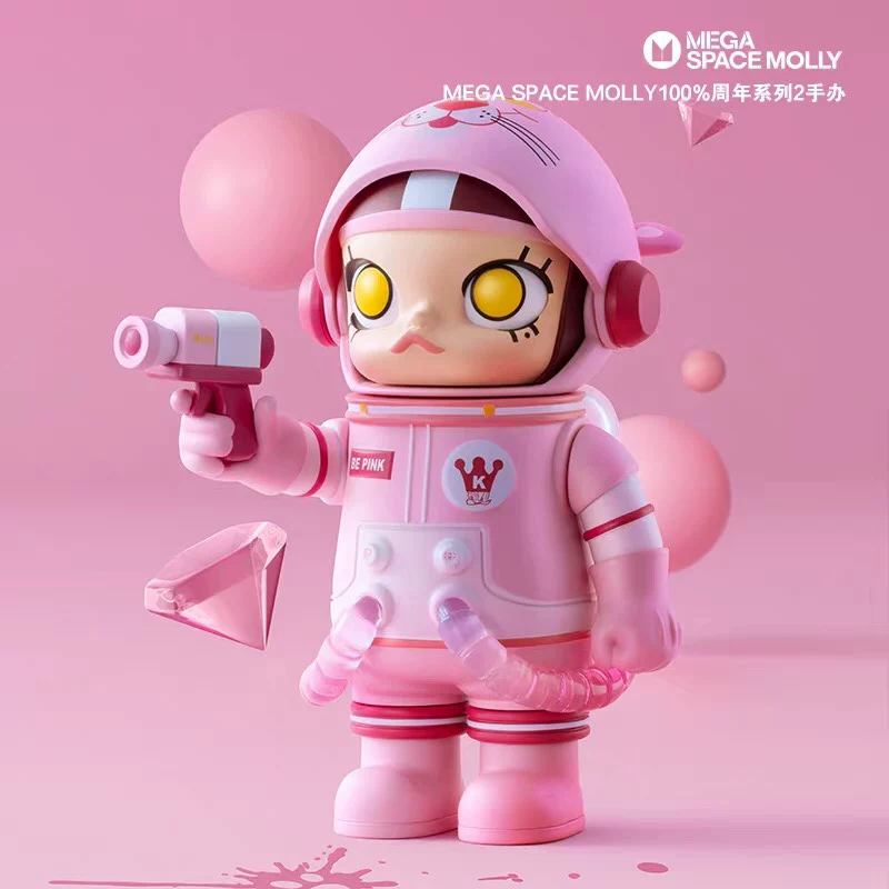 Genuine Popmart Bubble Mate Met MEGA Collection Mega Space Molly 100%second -generation blind box