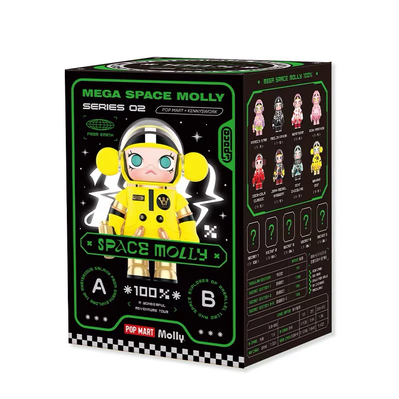 Genuine Popmart Bubble Mate Met MEGA Collection Mega Space Molly 100%second -generation blind box