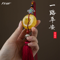 Car safety button rear view mirror mounted car safety in the upscale mens car interior ornament pendant goddess