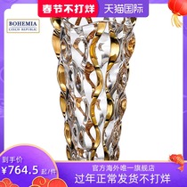BOHEMIA Czech imported crystal samba glass hand-painted gold vase home decoration ornaments high-grade luxury