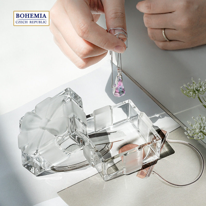 BOHEMIA Czech original Imported Crystal Frosted Gift first Decorative Box Swing Piece Light Extravagant Home High Gear Gift