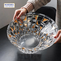 BOHEMIA Czech Import Pai Handcrafted Sketching Crystal Glass Fruit Pan Living Room Creative Big Fruit Basin Upscale