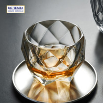 Czech Imports Crystal Glass Havana Drilled Pasta Whisky Cup Flat Bottom Cup Upscale Lavish Luxury Home Delivery