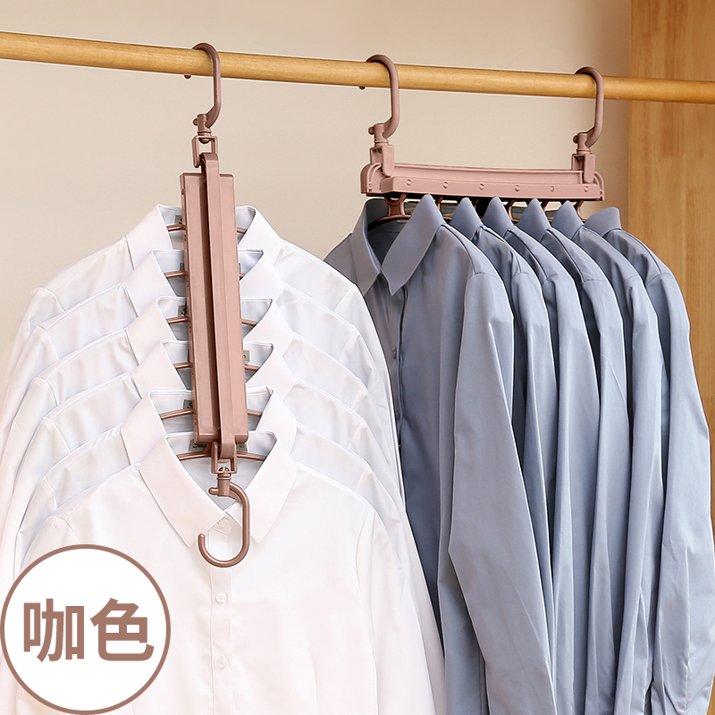 Air Drying / Storage (6 In 1) Provincial Space Clothes Rackmulti-function Pants rack household Magic fold Trouser clip wardrobe coat hanger Clip Pants hanging trousers special-purpose Storage artifact