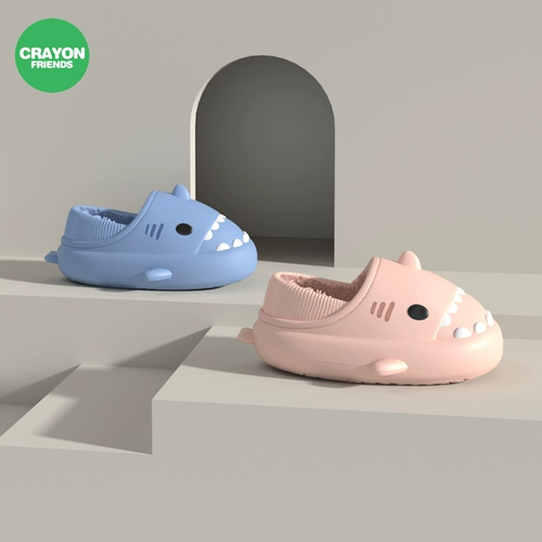 Акула, зимняя нескользящая обувь, удерживающие тепло милые водонепроницаемые тапочки, Южная Корея