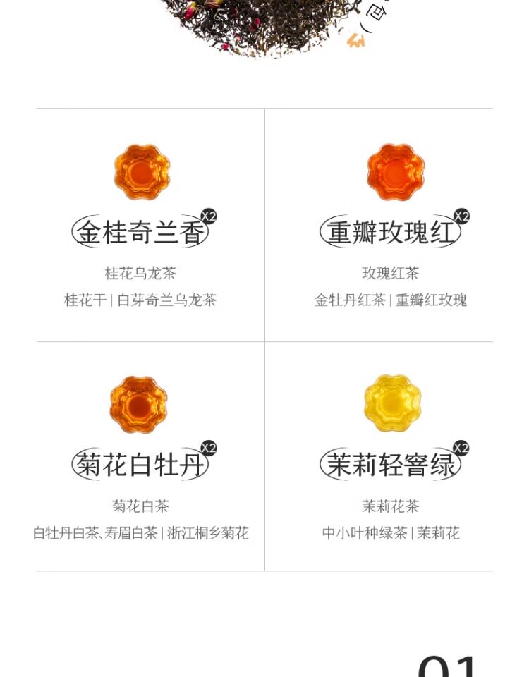 【中國直郵】 喜茶 真原花茶禮盒 8袋 1盒 23g