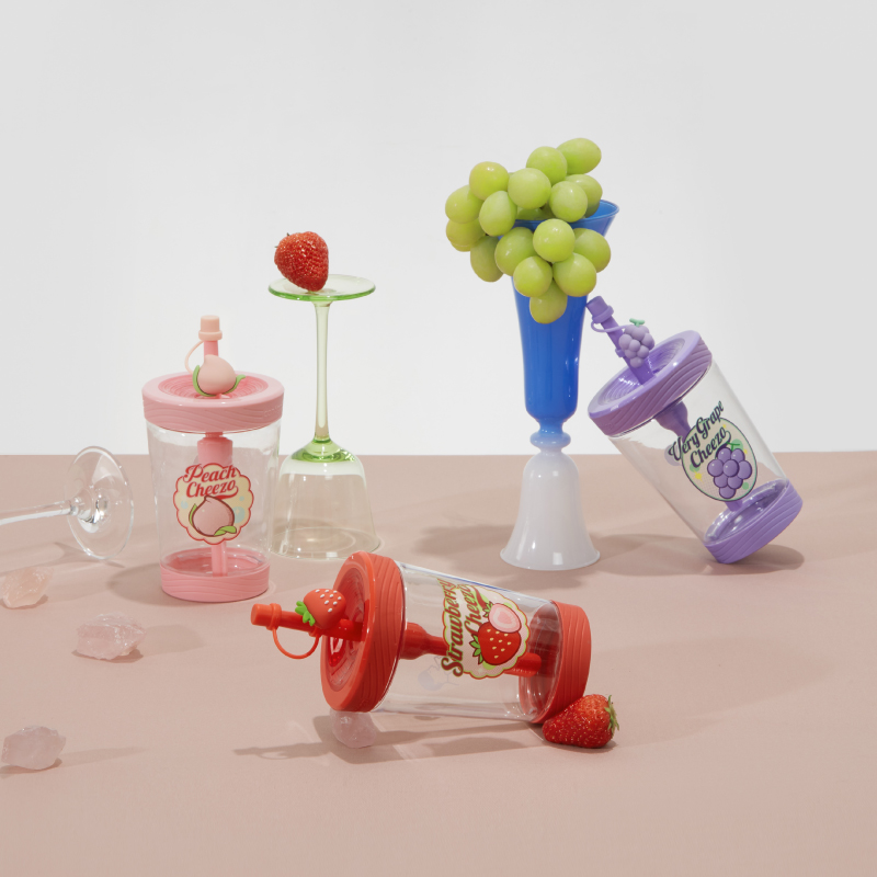 Xicha Zhizhi Fruit Tea Straw Cup Grape Peach Berry Raspberry Limited Portable Cup