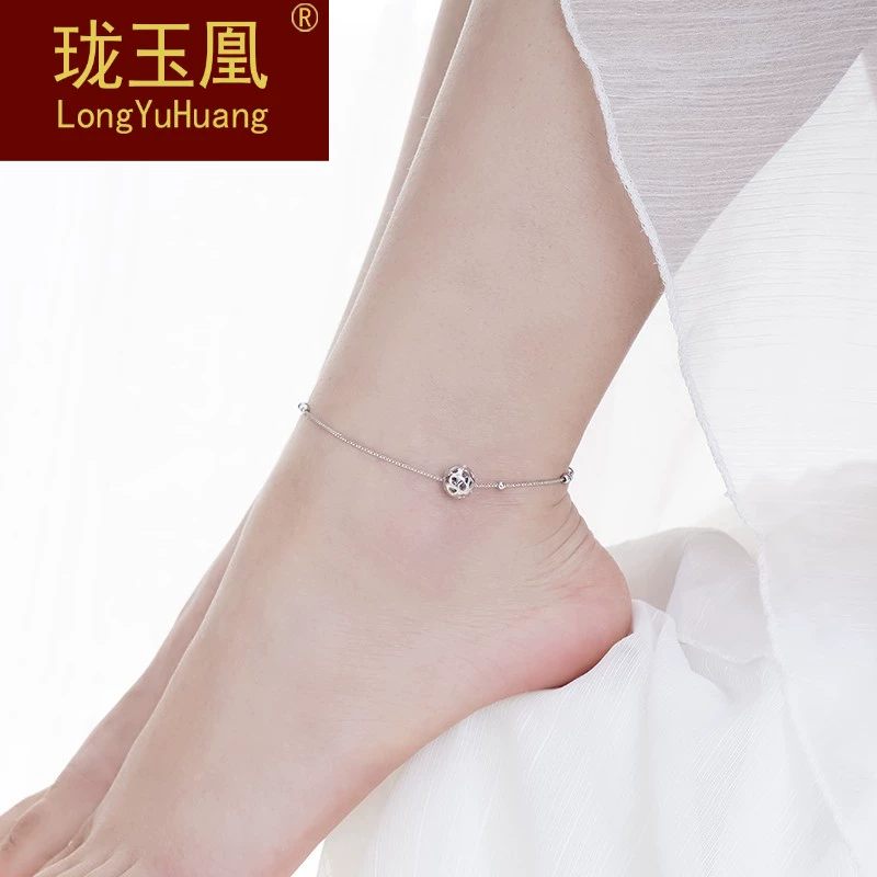 Linglong vòng chân nữ sterling bạc đơn giản trang sức chân hoang dã tính khí dây chuyền mắt cá chân cá tính cổ chân CL0505 - Vòng chân