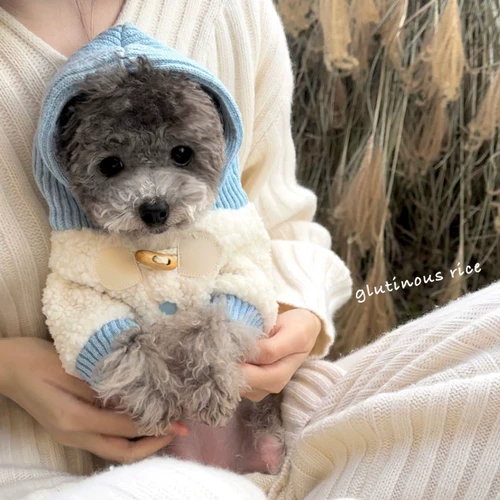 Одежда для собак, одежда для кошек, куртка из овечьей шерсти, осенне-зимняя новая пуговица с рогом, Тедди-бишон, йоркширский терьер