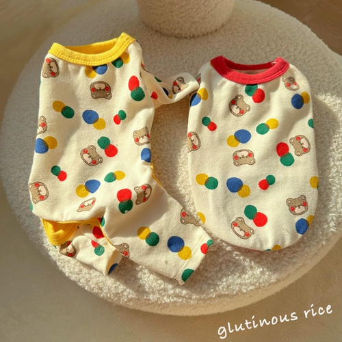 Брендовая осенняя хлопковая приятная телу удерживающая тепло пижама