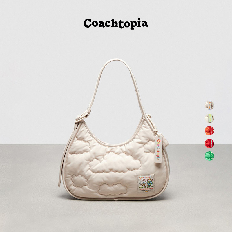 [New Year's Gift] Coachtopia/Coach City Cloud Quilted Loop Ergo Handbag Red