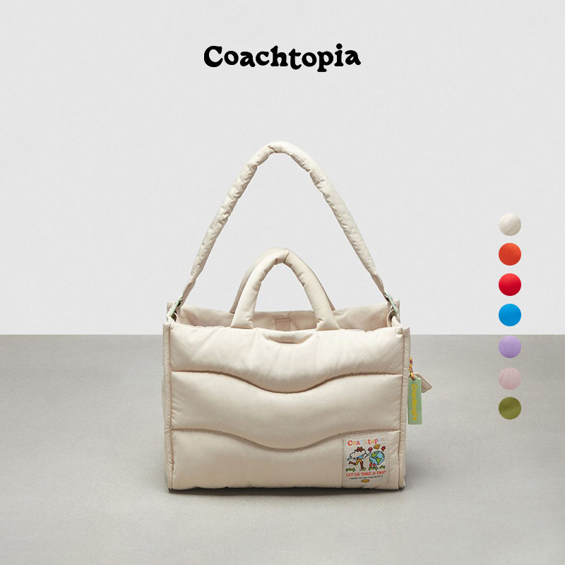 [New Year's Gift] Coachtopia/Coach City Loop Wavy Quilted Tote Bag Red