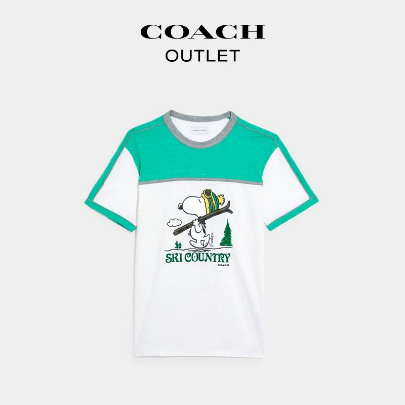 [【七夕礼物】COACH/蔻驰奥莱男士COACH X PEANUTS SNOOPY T恤]