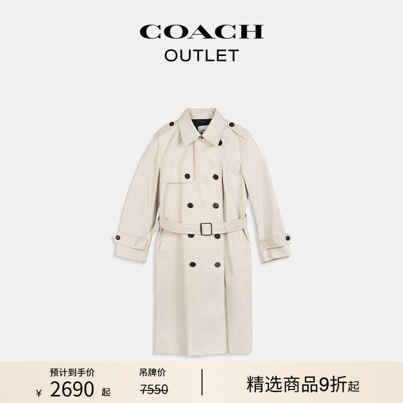 COACH Outlet Women's Long Casual Loose Trench Coat with a Classic Design and High-End Feel
