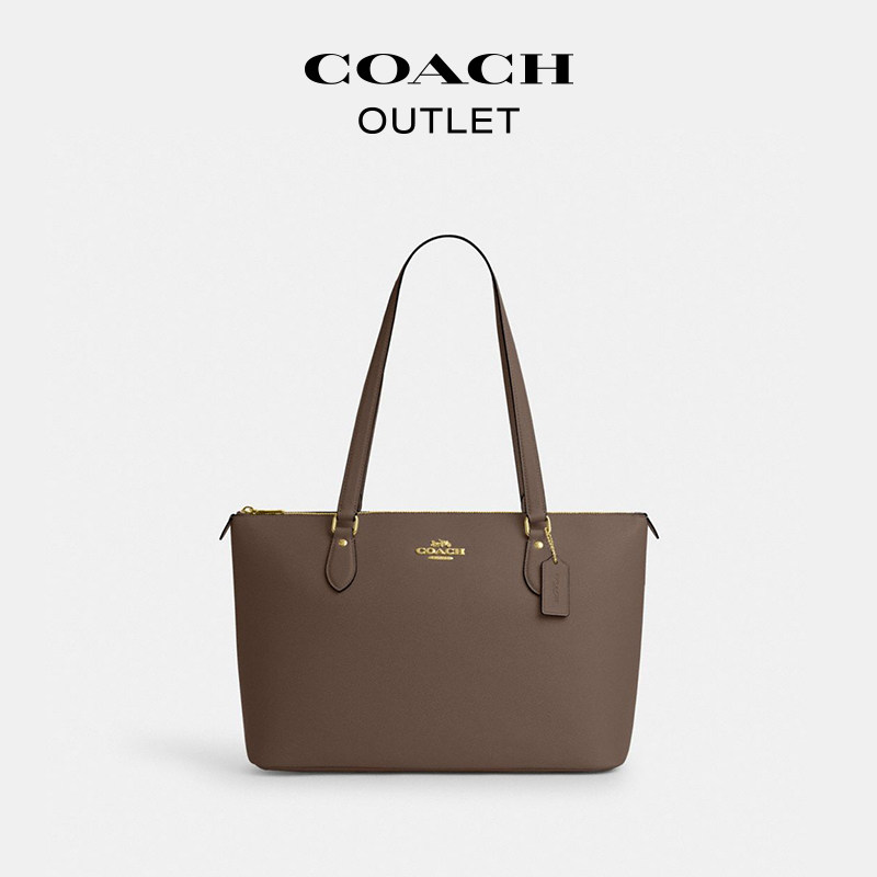 [New Year's Gift] COACH Outlet Women's Gallery Presbyopic Print Zipper Tote Handbag Shoulder Bag