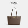 [New Year's Gift] COACH Outlet Women's Gallery Presbyopic Print Zipper Tote Handbag Shoulder Bag