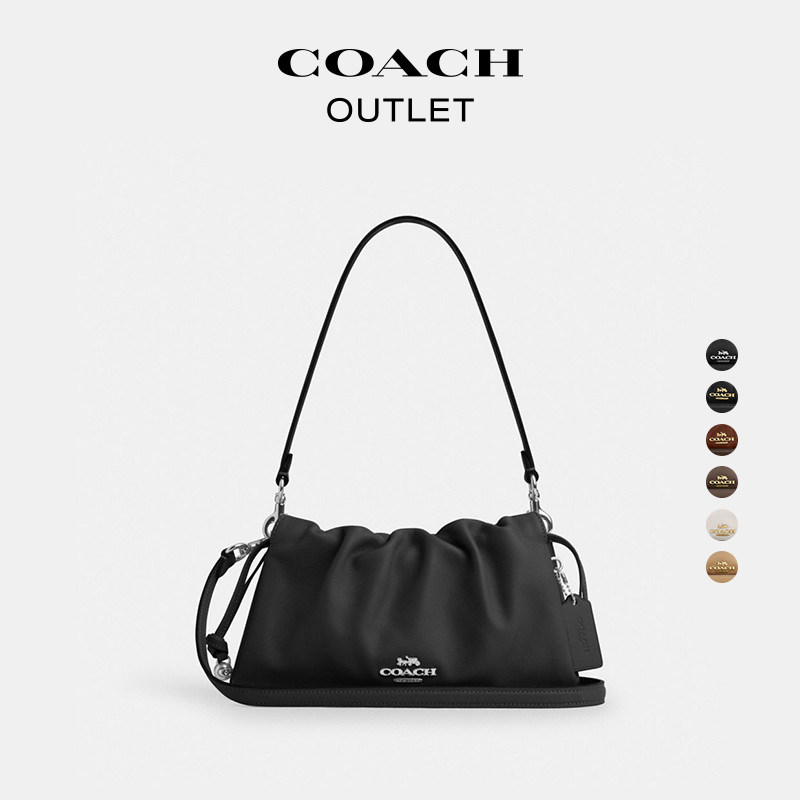 [New Year's Gift] COACH Outlet Women's Ruched Cow Leather Faye26 Shoulder Bag Crossbody Bag