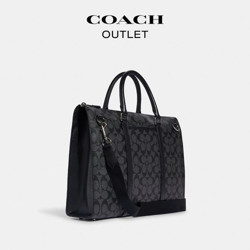 [Подарок на День святого Валентина] Мужской классический портфель на молнии COACH/Coach Outlet с логотипом GRAHAM