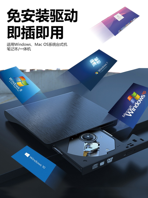 External Optical Drive Box USB Optical Drive Dvd Burner Disc Player Cd Player Vcd Disc Blank Disc Read-Write Data Suitable for Desktop Computers Notebook External Optical Drive Mobile Portable Dvd