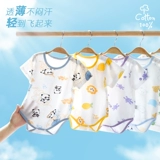 Детское летнее боди для новорожденных, детский комбинезон, тонкая летняя одежда, короткий рукав