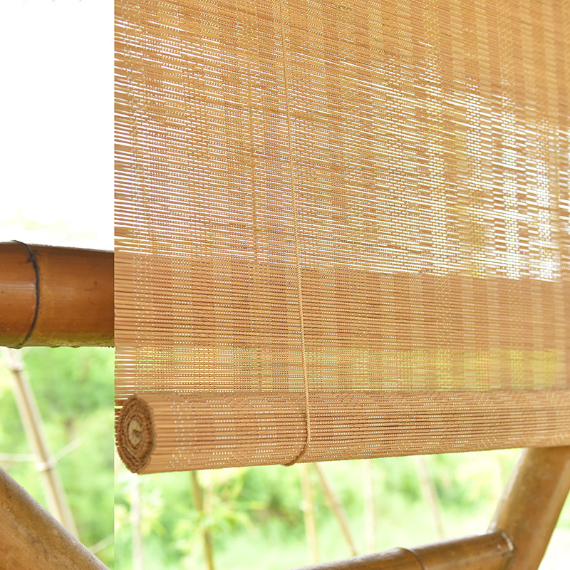 Custom bamboo curtain roller blinds shade shading shading Balcony Tea Room Bookroom Office Folk Juku-Style Bamboo Curtain Subclassic