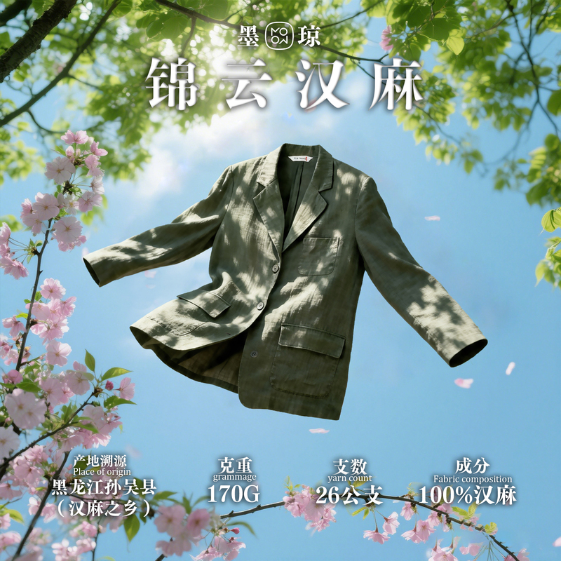 【Mo Qiong】"Jinyun Hanma·Satisfying Suit" 100% Hemp Suit That Provides a Relaxed Feel and Understands Women's Needs