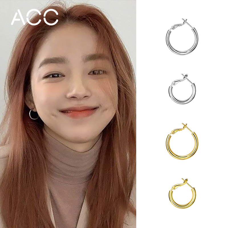 ACC Circle Earring Lady 2022 New Tide Turn Needle Red Original Accessories Woman