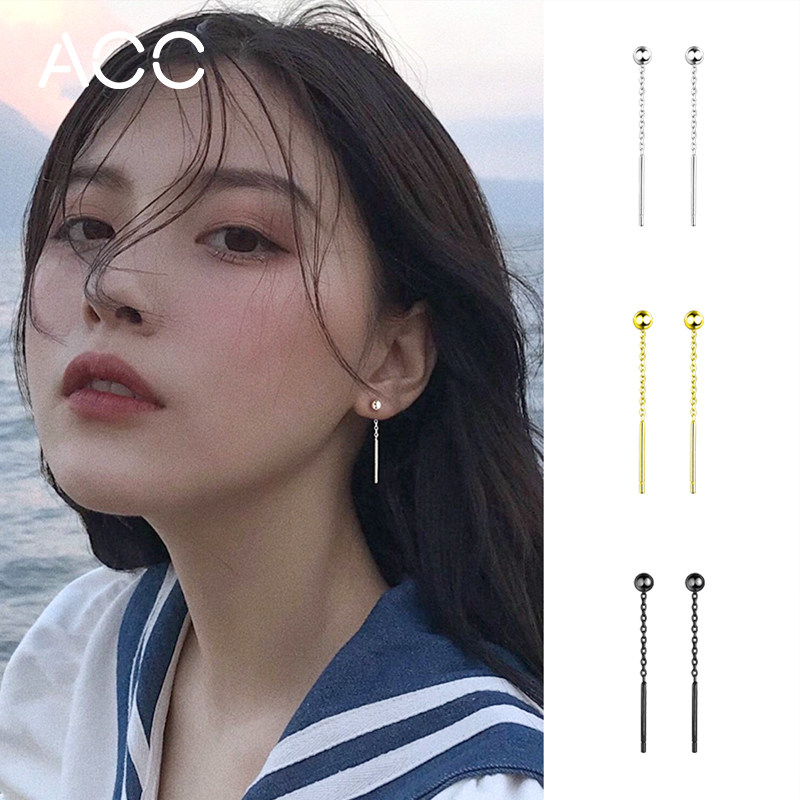 ACC simple silver bean earrings 925 sterling silver women's 2022 new trendy earrings simple earrings temperament earrings