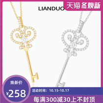 LIANDUO love flower key necklace female 925 sterling silver light luxury pendant choker to give girlfriend birthday gift