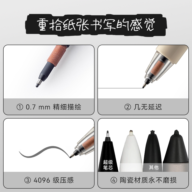 超级笔记Supernote电磁笔芯免更换陶瓷笔尖!手残党也能画出高级感!-电子书手写笔-淘宝好物网