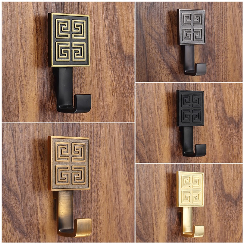 New Chinese clothes overall closet cabinet door hanging clothes hook entrance door Xuanguan antique cupboards golden light luxury wall-mounted clothes hat hung