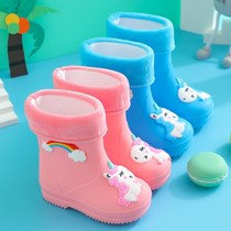 Child Rain Shoes Girl Boy Cartoon Water Shoes Kid Non-slip Rain Shoes Gush All Season Two-Use Rubber Shoes Girl Rain Shoes