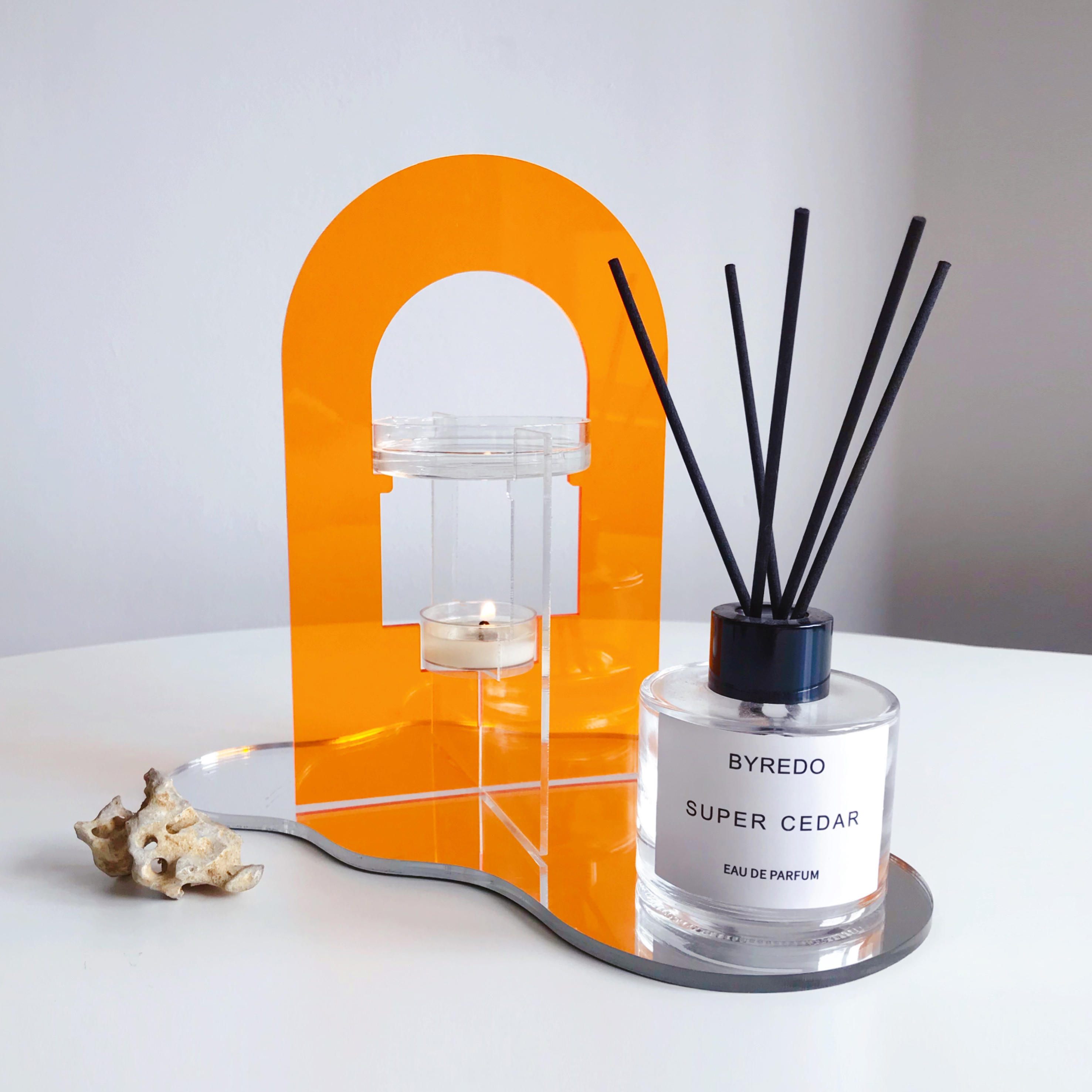 Acrylic aromatic lamp bedroom sleeping candle essential oil aromatic furnace norius in wind mirror pallet candlestick