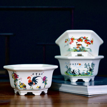 Purple sand flowerpot six-party painted stickers factory special price