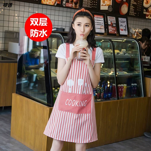 Двухэтажный модный фартук для домашнего использования для еды, водонепроницаемый скандинавский ветрозащитный чехол для работы, нагрудник, подтяжки