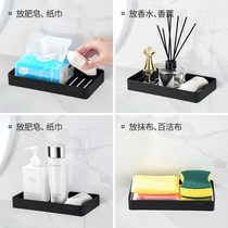 304 stainless steel punch-free soap dish bathroom toilet drain soap box wall-mounted rack soap rack