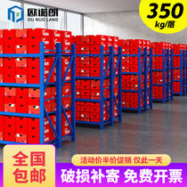 Guangzhou Warehouse Shelf Shelving Shelf Multilayer Home Storage Shelf Storage Goods Assembly Heavy Warehousing Show Shelf Iron Shelf