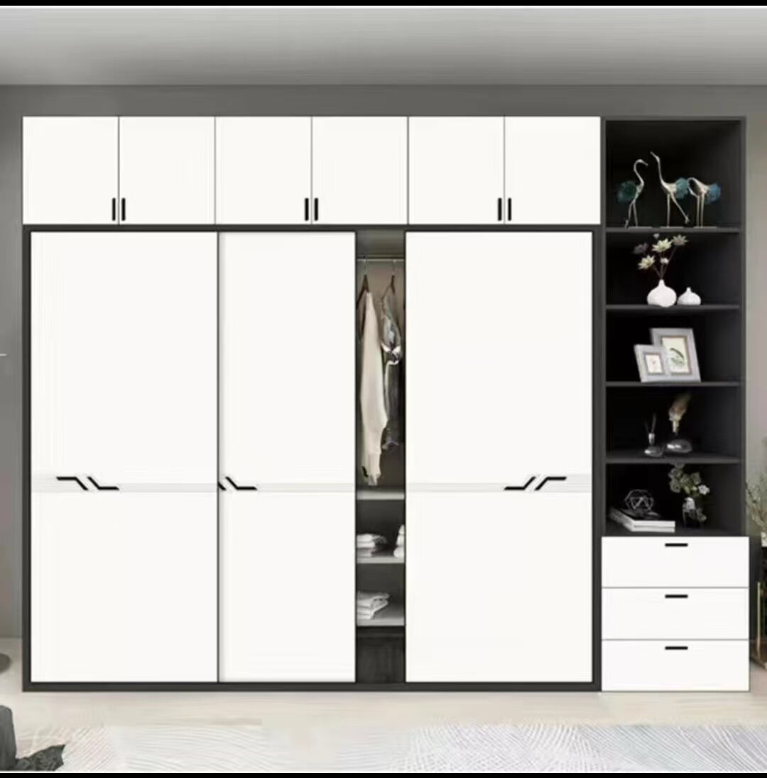 Custom-made wardrobe sliding door sliding door solid wood wardrobe sliding door modern European-style cabinet door custom-made