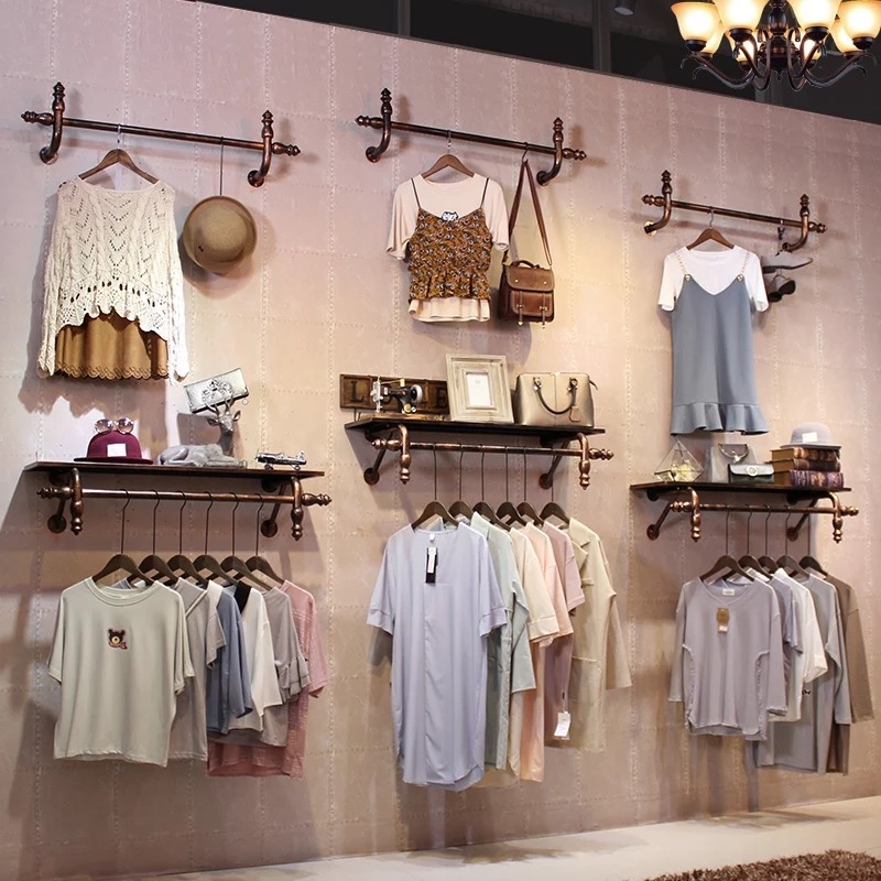 Shelves for sale of clothes Clothing Shop Shelves for Wall Hanging Decorations Clothes Racks Men And Women Clothing Shops