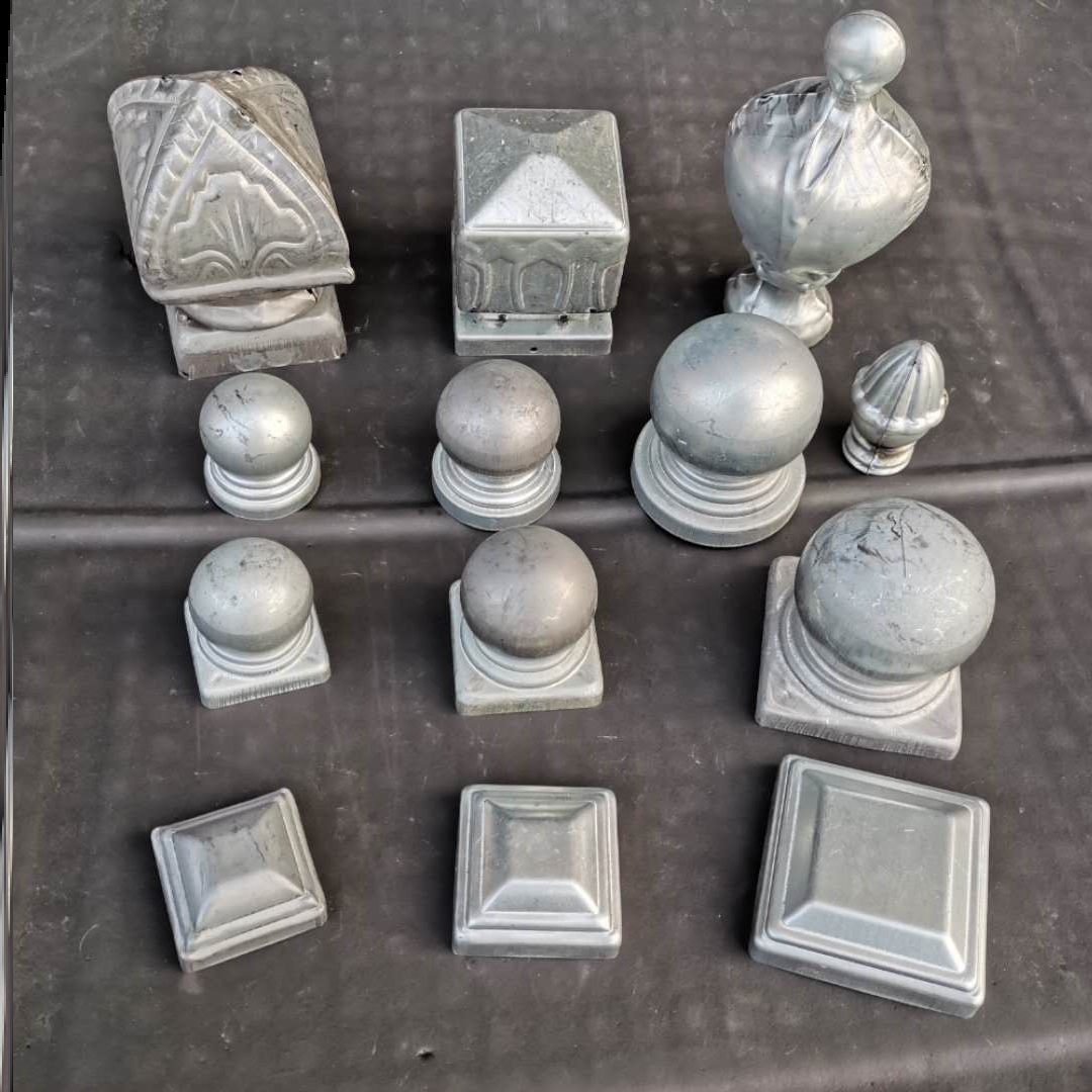 Square pipe clogged head iron art square pipe closure lid iron art column head punch press decorative cover guard rail ball head lid type nut square resistance flow stopper