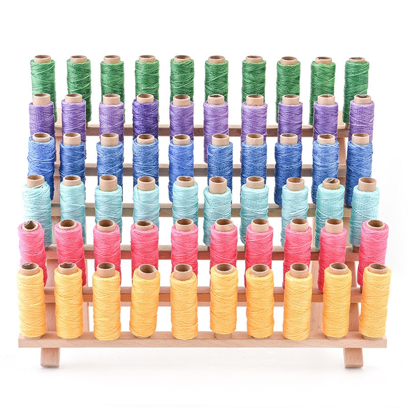 Spool rack wool wire shaft 60 axis frame DIY handmade leather with hand-stitched leather line round wax wire containing wire rack solid wood