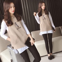Pregnant woman clothes autumn clothing two sets of fashion models Spring and autumn surges Chaoma Spicy Mother Foreign Air Personality Go Out For Easy Autumn And Winter Sweater