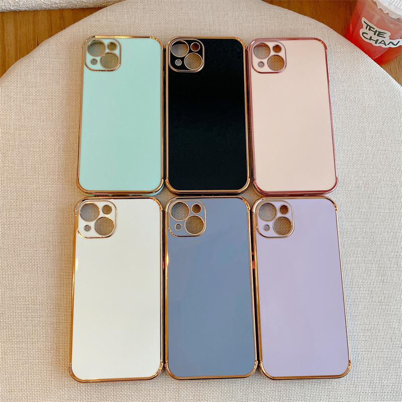 Simple Solid Color Electroplated Gold-Edged iPhone 17/16 Phone Case, Suitable for Women, iPhone 15 Soft Case, XS Max Silicone, 13/14 Pro Max Protective Cover, X/Xr Full Coverage Lens, 7/8P Anti-Drop Simple Solid Color Electroplated Gold-Edged iPhone 17/16 Phone Case, Suitable for Women, iPhone 15 Soft Case, XS Max Silicone, 13/14 Pro Max Protective Cover, X/Xr Full Coverage Lens, 7/8P Anti-Drop