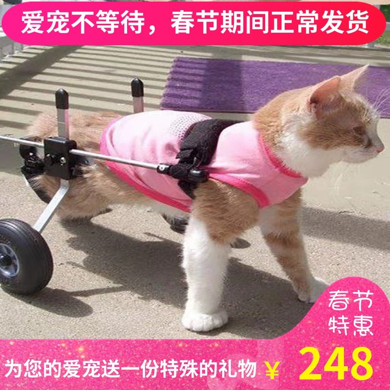 Cat wheelchair car paralyzed fracture pet behind leg injury rehabilitation training car behind the body and mind impairment of the body and mind rover
