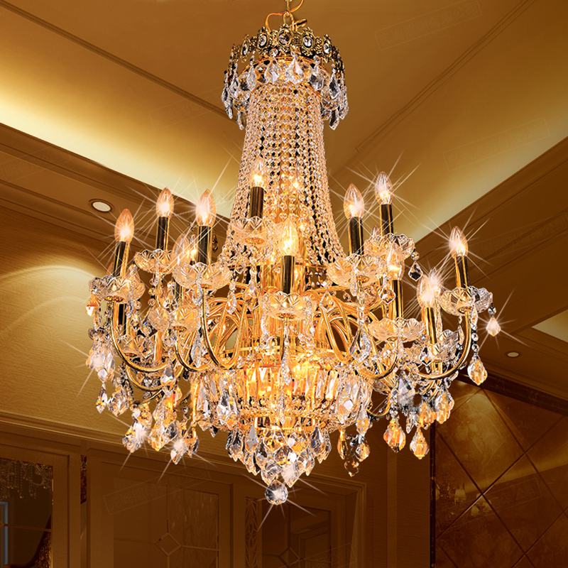 European-style luxury crystal chandeliers modern minimalist living room chandeliers duplex staircase lights villa hall lighting