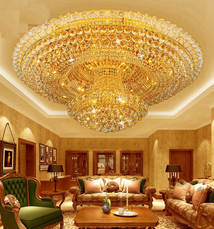 European-style crystal lamp modern minimalist living room lamp creative atmospheric restaurant lamp warm round remote control color-changing lamp F