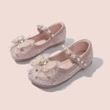 Обувь для принцессы, мягкие розовые туфли с бантиком, мягкая подошва